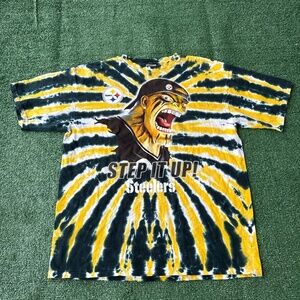Liquid Blue Mens green yellow TieDye TShirt Graphic Print Short Sleeve Steelers